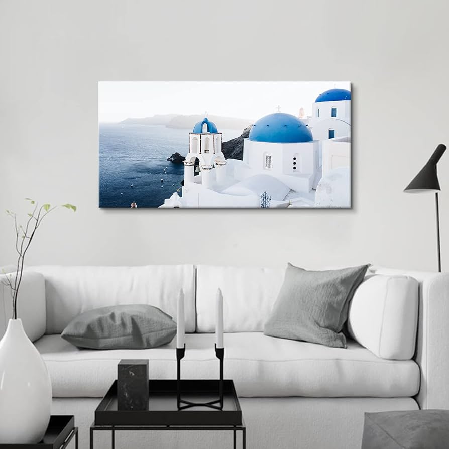 ウオールアート「ギリシャ　エーゲ海」A4額付　真作 ウオールアート「ギリシャ エーゲ海」A4額付 真作 ウオール